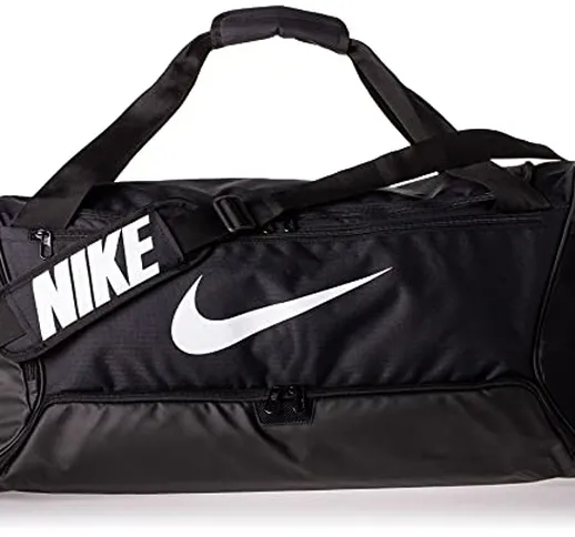 Nike BRSLA Duff 9.0 Zaino Zaino Unisex, Unisex – Adulto, Black/Black/White, One size