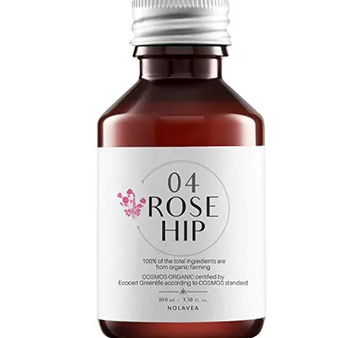 Nolavea Olio di Rosa Mosqueta Puro al 100% Vegetale - 100 ml - Olio Bio Spremuto a Freddo...