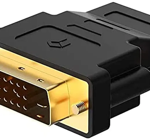 HeyNana - Adattatore DVI - HDMI, DVI-D maschio HDMI femmina con connettori placcati in oro