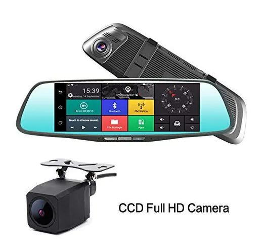 Kunfine® D98 20,3 cm touch screen Big multifunzionale Android GPS navigatore auto DVR spec...
