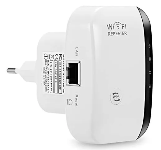 Ripetitore WiFi, 300bps WiFi Extender 2.4GHz Amplificatore WiFi Supporto AP/Ripetitore mod...