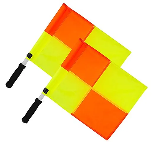 OPTIMUM Linesman Flag, Bandierine Guardalinee Unisex-Adult, Multicolore-Giallo/Arancione,...
