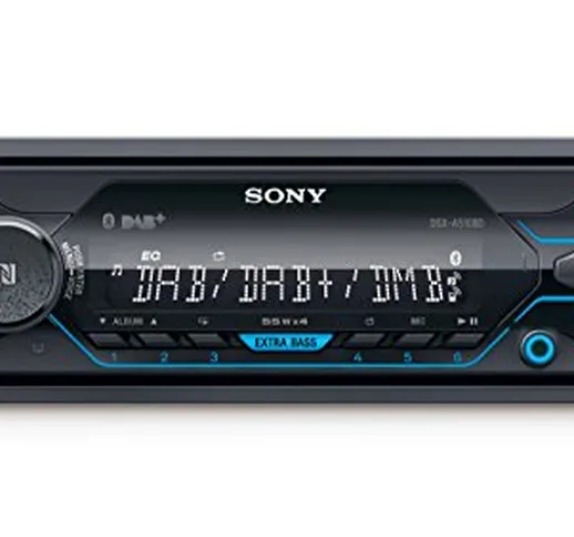 Sony DSX-A510BD Autoradio con Ricezione DAB/DAB+/FM, Dual Bluetooth, NFC, Siri Eyes Free,...
