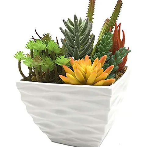 Aisamco Artificiale Prefabbricato Succulente Moderna Succulente Fioriera Disposizione 7 Pz...