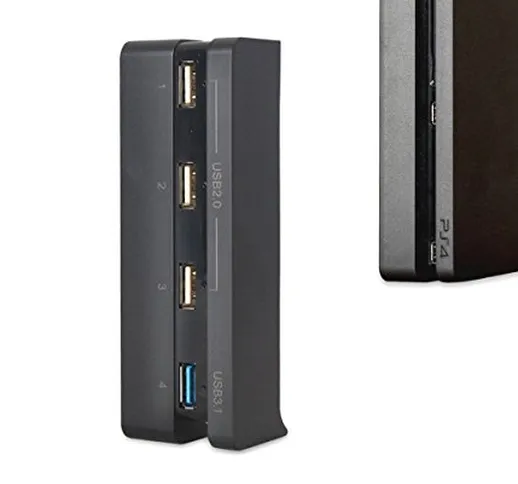 ElecGear PS4 Slim Hub USB 3.0, Porta di Ricarica Splitter Adattatore di Estensione USB (1x...