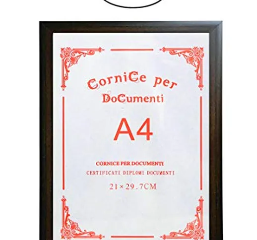 GUTEINTE Cornice A4 per Foto/Certificati 21 x 29.7 cm - Passepartout per Foto 15x20 cm Inc...