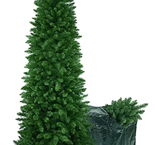 Albero Di Natale Slim Apollo 240 Cm Con Borsa Porta Albero, Folto E Realistico, Rami In Pv...