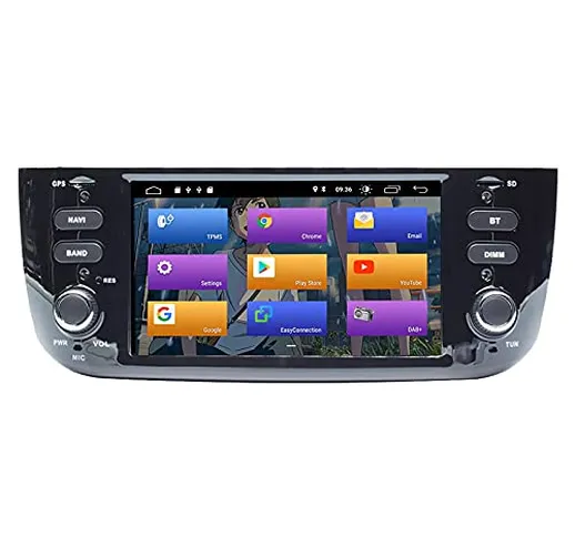 per Fiat Linea Punto 2012-2015 Android 10.0 Double DIN 6.2" Car Multimedia Navigazione GPS...