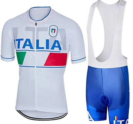 SUHINFE Abbigliamento Ciclismo Uomo, Completo Maglia Ciclismo con Pantaloni Corti da Cicli...