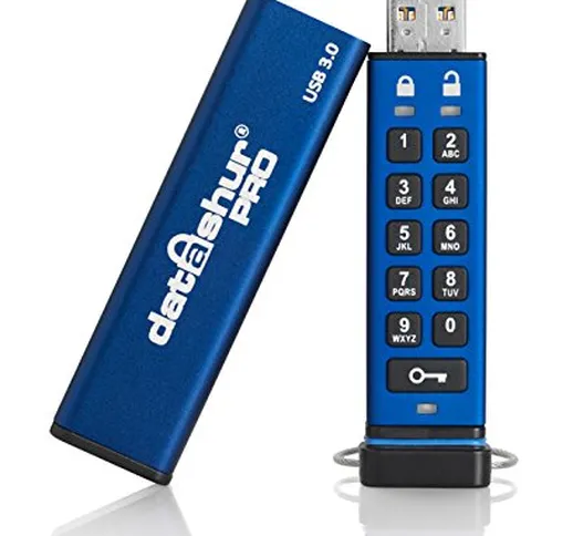 Penna USB 3.0 datAshur 256-bit 64 GB iStorage PRO protetta da crittografia IS-FL-DA3-256-6...