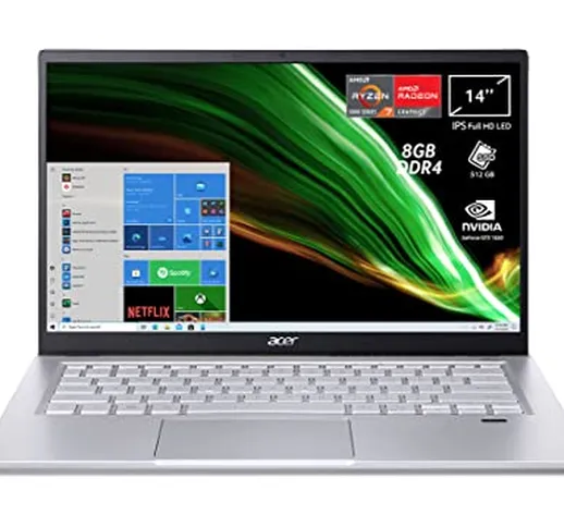 Acer Swift X SFX14-41G-R5VA PC Portatile, Notebook con Processore AMD Ryzen 7 5700U, RAM 8...