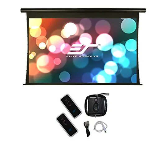 ELITE SCREENS schermo motorizzato Saker Tab Tension nero 266 x 149 cm Vorl.-60cm, 16:9 for...