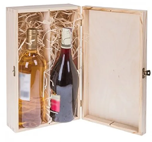 Bottiglie di vino confezione regalo con coperchio e serratura per 2 bottiglie di vino