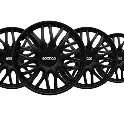 Sparco Spc1496Bk Set Copricerchi 4 Pezzi Roma 14 Pollici Nero