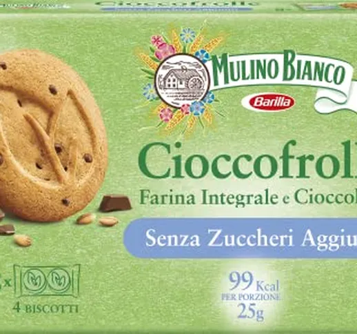 Mulino Bianco Cioccofrolle Biscotti Senza Zuccheri Aggiunti con Farina di Frumento, Farina...