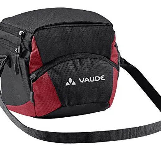 VAUDE OnTour Box M (KLICKfix Ready), Borsa per Manubrio. Unisex-Adulto, Nero/Carminio, Tag...