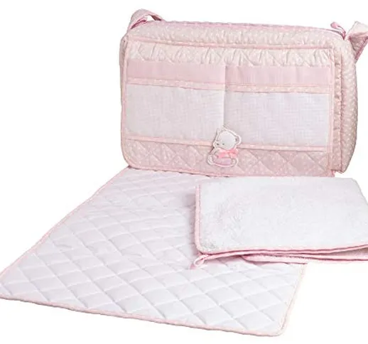 Filet - Borsa Nursery con Asciugamano per Fasciatoio - Rosa