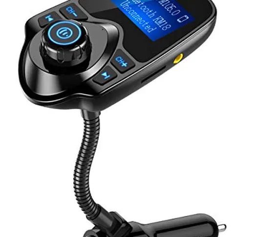 Nulaxy Kit trasmettitore Radio Alimentatore da Auto Senza Fili in-Car Bluetooth FM w 1,44...