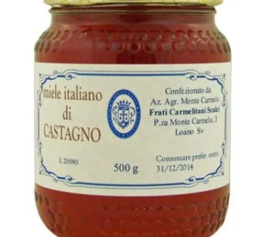 Miele di Castagno dei Frati Carmelitani Scalzi - Peso 250 Grammi (Confezione da 3 Pezzi)
