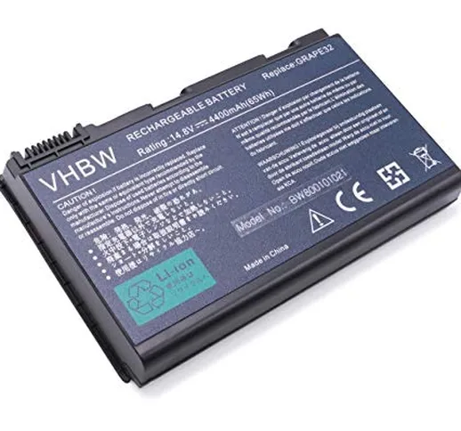 vhbw batteria sostituisce Acer LC.BTP00.006, LIP6232ACPC, TM00741, TM00742, TM00751 per la...