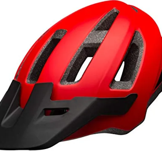 BELL Nomad, Casco da Bicicletta MTB Uomo, Rosso Opaco/Nero, Taglia unica