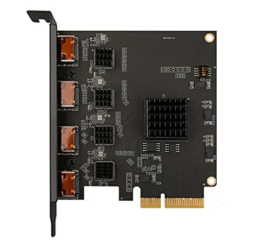 Mogzank Scheda di Acquisizione Video PCIe Compatibile con Un 4 Canali 1080P Uso per Ps4/Sw...