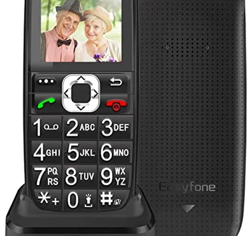 Easyfone Prime-A6 GSM Telefono Cellulare per Anziani con Tasti Grandi, Funzione SOS, Batte...