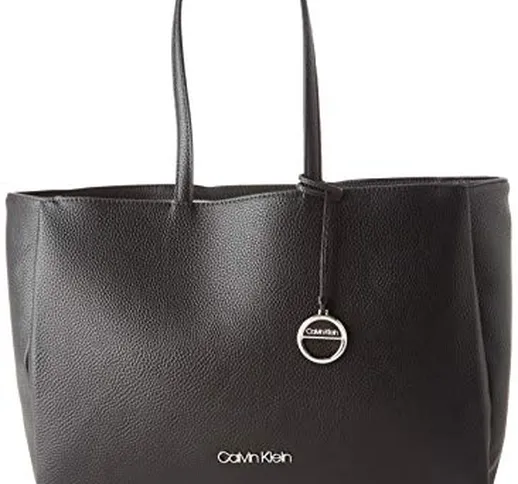 Calvin Klein Sided Shopper W/Laptop Sleeve - Organizer borsa Donna, Nero (Black), 1x1x1 cm...