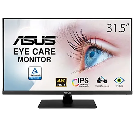 ASUS VP32UQ Eye Care Monitor – 31,5 pollici, 4K UHD (3840 x 2160), IPS, 100% sRGB, HDR-10,...
