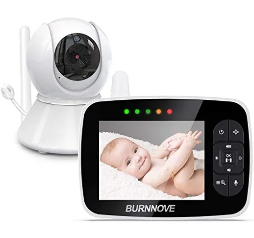 Baby Monitor 3.5 Pollici Baby Video Camera Remota Direzionale 2x Zoom Digitale con Modalit...