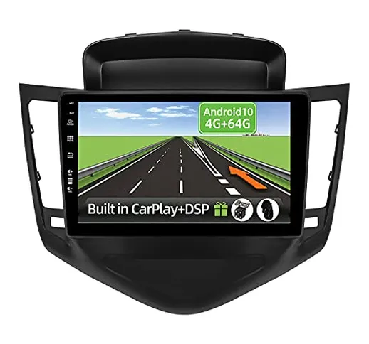 YUNTX Android 10 2 Din Autoradio per Chevrolet Cruze(2009-2014)-4G+64G-[Integrato CarPlay/...