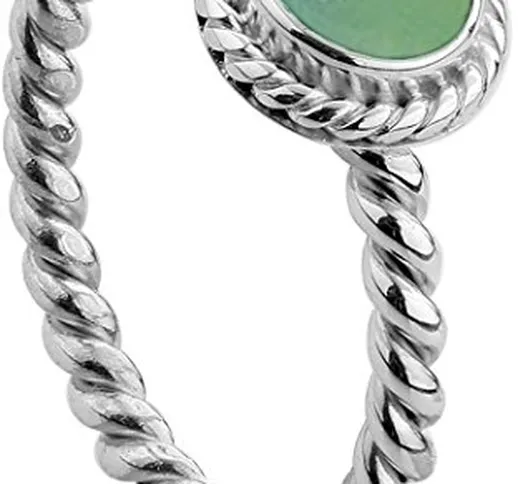 Nenalina 212999-097 - Anello con preziosa agata verde, in argento sterling 925, realizzazi...