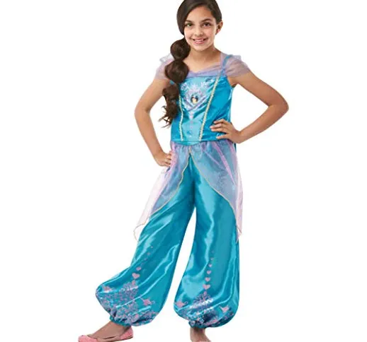 Rubie's 640724M Costume ufficiale Disney Principessa Jasmine Gemme Bambine, M 5-6 anni, Al...
