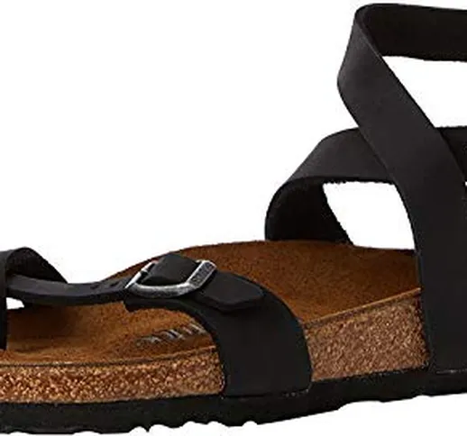 Birkenstock Yara, Sandali con Cinturino alla Caviglia Donna, Nero (Noir Noir), 35 EU