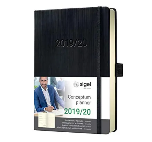 SIGEL C2003 Agenda taccuino settimanale 18 mesi 2019/2020 Conceptum, copertina rigida, 14,...