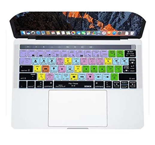 Final Cut Pro X - Cover per tastiera Touch Bar per MacBook 13 15, per Mac A1706 A1707 A198...