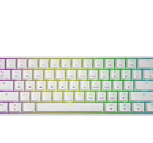 GK61 Tastiera Meccanica Da Gaming, 61 tasti RGB illuminata Retroilluminata per PC/Mac Game...