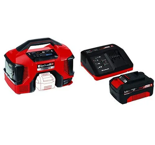 Einhell 4020460 Compressore Ibrido Power X-Change Pressito, 90 W, 18 V, Rosso, Nero, Senza...