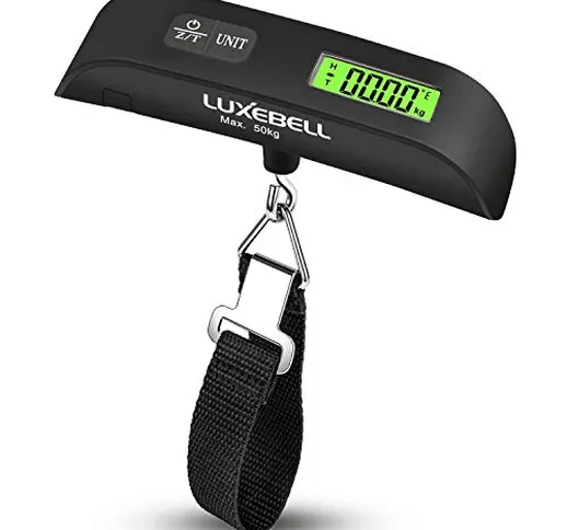 Luxebell® Bilancia Digitale Pesa Bagaglio Valigie,Bilance pesa valigie con Sensore di Temp...