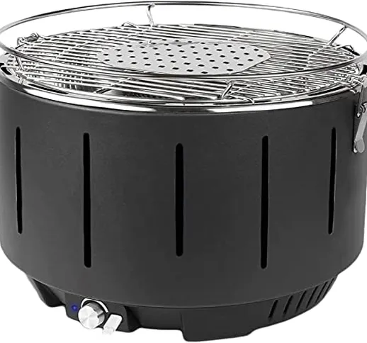 Barbecue a carbonella,Griglia Barbecue Carbone Senza Fumo con Interfaccia Mirco e Ventilat...