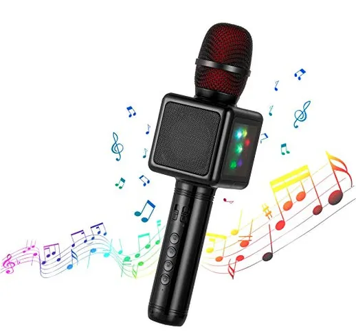 Microfono Karaoke Bluetooth Wireless, Cocopa Microfono Bambini Senza Fili Adulti con Altop...