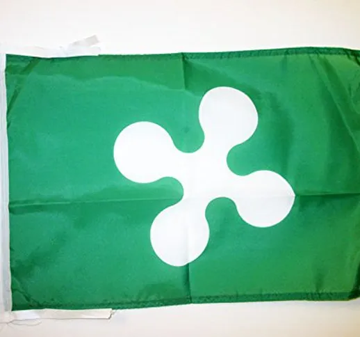 AZ FLAG Bandiera Lombardia 45x30cm - BANDIERINA LOMBARDA - REGIONE Italia 30 x 45 cm cordi...