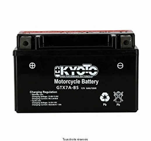 Batteria moto Kyoto GTX7A-BS (YTX7A-BS) - Senza manutenzione - 12 V 6 Ah - Dimensioni: 150...