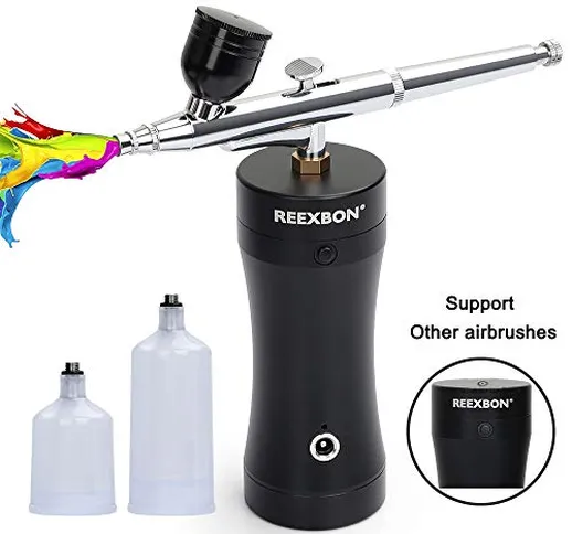 REEXBON Mini Compressore Aerografo Professionale USB Charging Kit Set Airbrush Aerografo P...