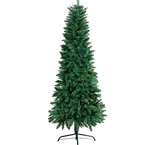 OZAVO Albero di Natale artificiale, 150/180/210 cm, verde/bianco, ignifugo e abete artific...