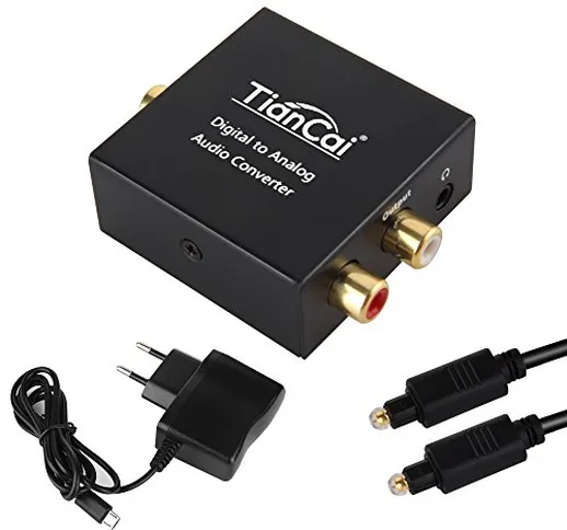 Tihokile Convertitore Audio Digitale Analogico 192KHz, Adattatore Audio da SPDIF Coaxial T...