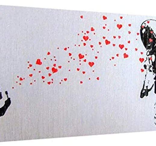 Canvashop Quadri moderni cm 120x60 Banksy Girl Quadro Stampa su tela canvas soggiorno bans...