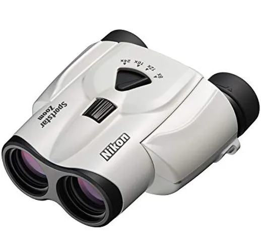 Nikon Binocolo Sportstar Zoom 8-24 X 25, Dotato di una Leva Zoom, Leggero, Bianco