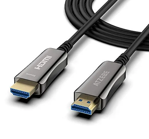 ATZEBE Cavo HDMI Fibra Ottica - 50m, Cavo HDMI 2.0 Supporta Ultra HD 4K@60Hz HDR 4: 4: 4 8...