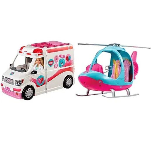 Barbie Ambulanza, Trasformabile In Clinica Mobile Con 3 Stanze E Tanti Accessori, Sirena F...